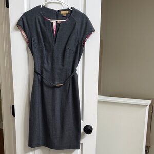 Ted Baker Charcoal Capped Sleeve Midi Dress with Belt